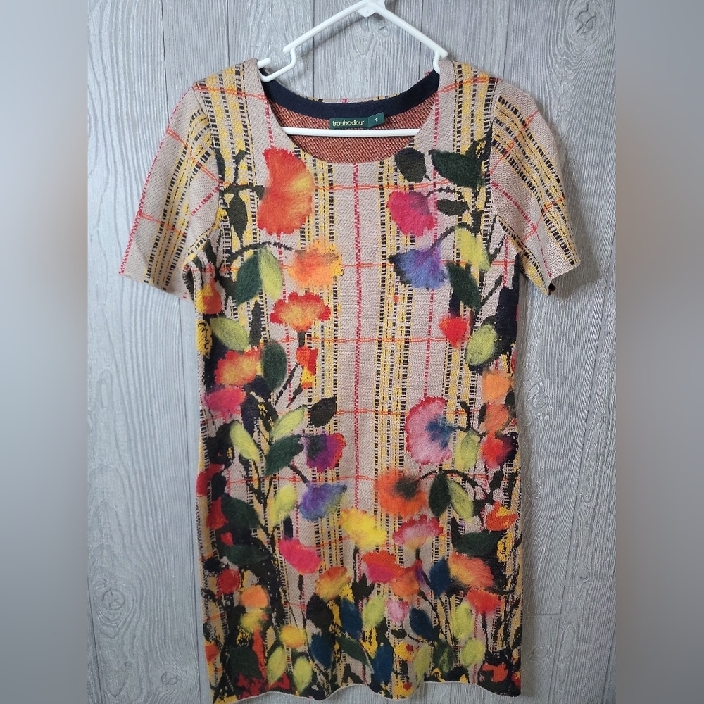 Troubadour By Anthroplogie Colorful Floral Short‎ Sleeve Dress